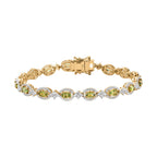 Natürliches AAA Calabar-Turmalin, Weißer Zirkon Armband, ca. 19 cm, 925 Silber Gelbgold Vermeil, ca. 7.01 ct
