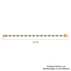 Natürliches AAA Calabar-Turmalin, Weißer Zirkon Armband, ca. 19 cm, 925 Silber Gelbgold Vermeil, ca. 7.01 ct
