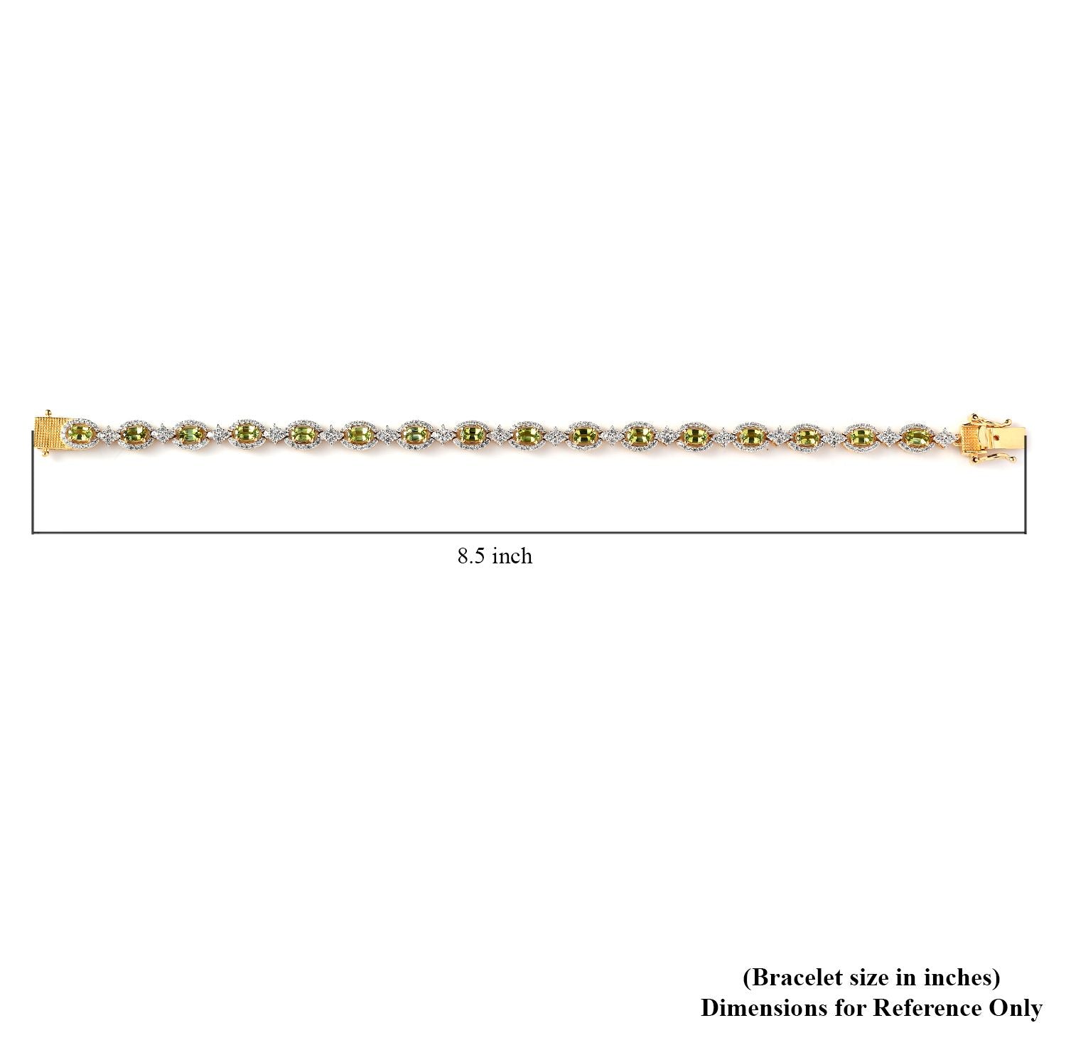 Natürliches AAA Calabar-Turmalin, Weißer Zirkon Armband ca. 20 cm 925 Silber Gelbgold Vermeil ca. 7.47 ct
