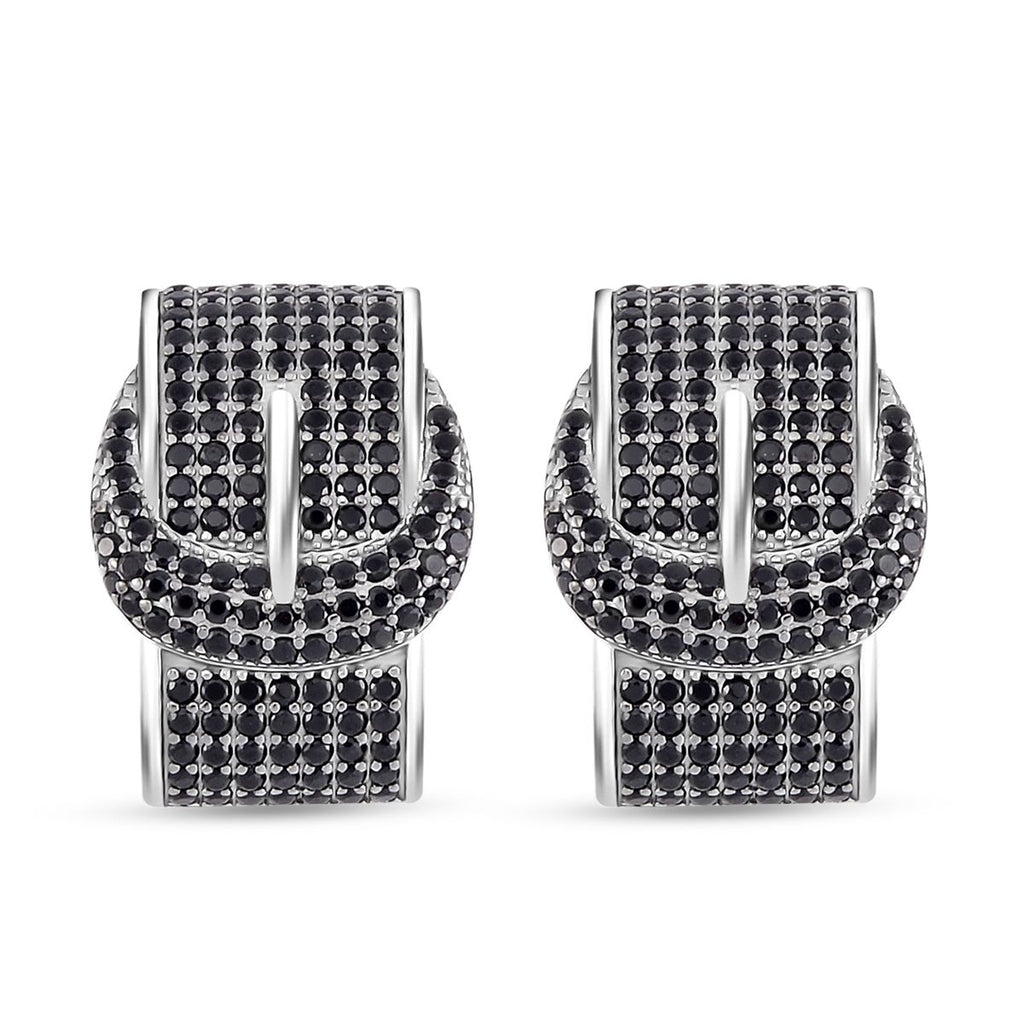 Schwarzer Spinell Ohrringe, 925 Silber, ca. 2.11 ct