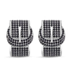Schwarzer Spinell Ohrringe, 925 Silber, ca. 2.11 ct