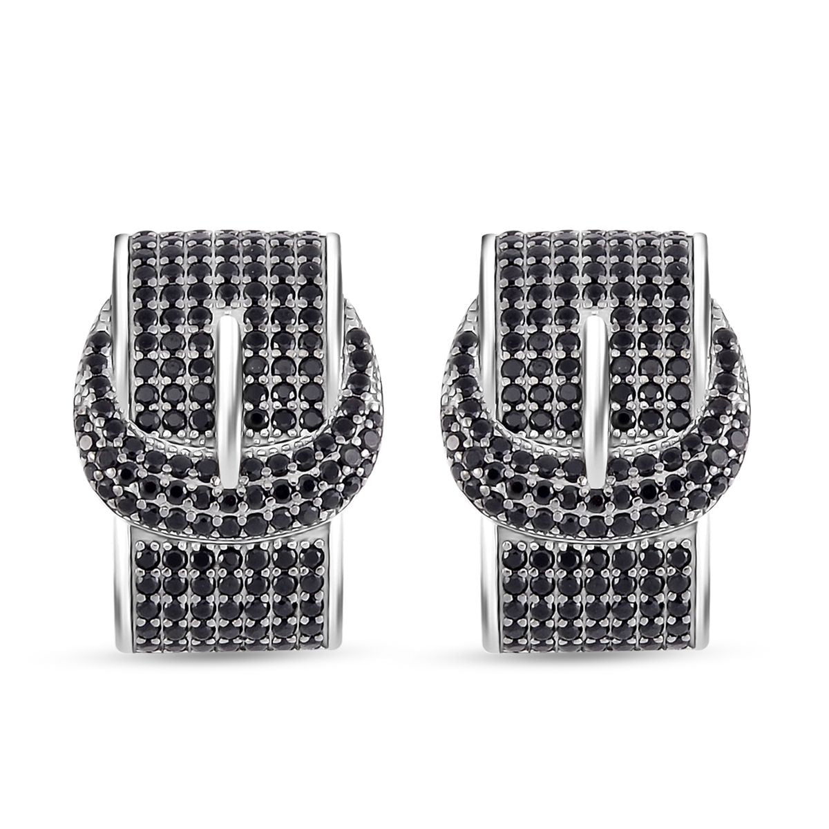 Schwarzer Spinell Ohrringe, 925 Silber, ca. 2.11 ct