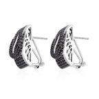 Schwarzer Spinell Ohrringe, 925 Silber, ca. 2.11 ct