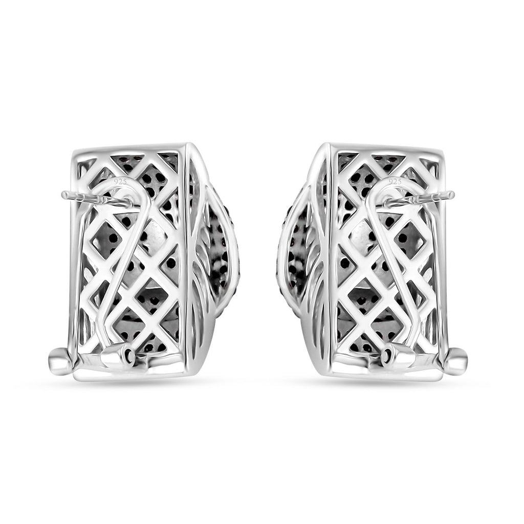 Schwarzer Spinell Ohrringe, 925 Silber, ca. 2.11 ct