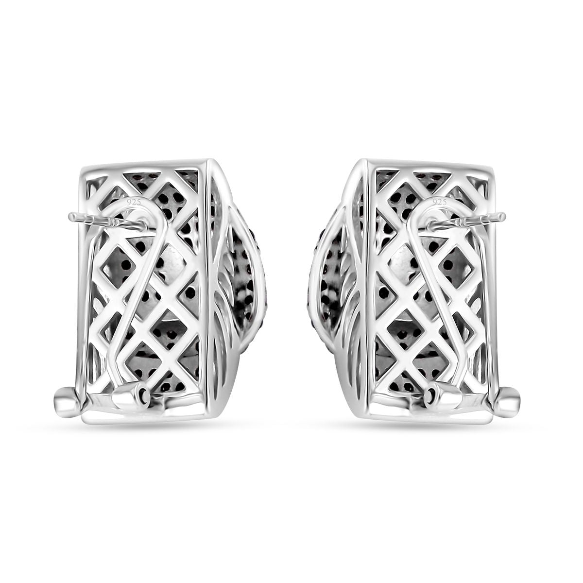 Schwarzer Spinell Ohrringe, 925 Silber, ca. 2.11 ct