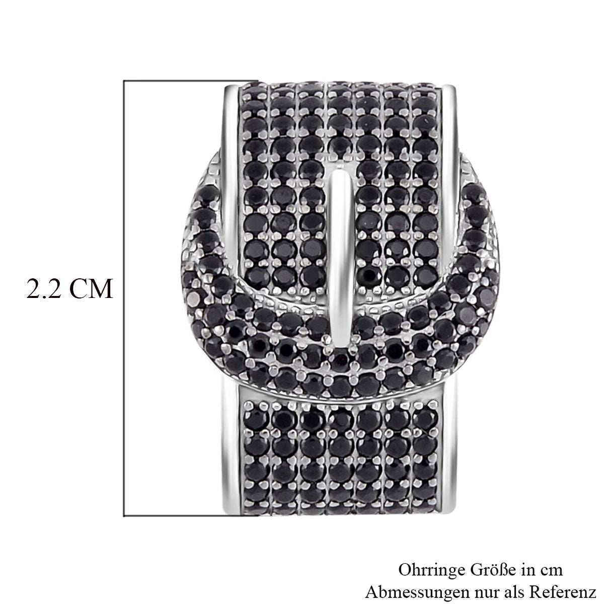 Schwarzer Spinell Ohrringe, 925 Silber, ca. 2.11 ct