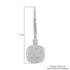 Natürlicher Weißer Zirkon Ohrringe, 925 Silber rhodiniert, ca. 1.81 ct