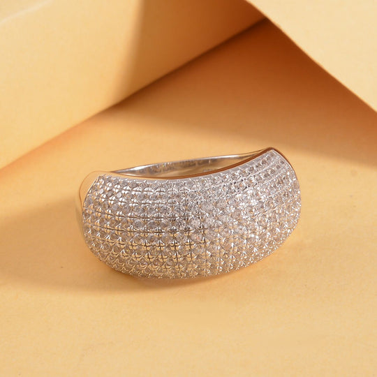 Weißer Zirkon Ring, 925 Silber rhodiniert, (Größe 16.00), ca. 2.79 ct