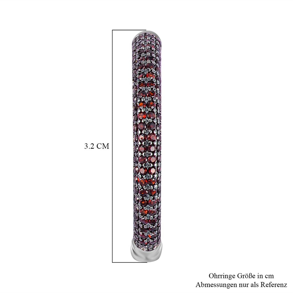 Natürlicher Mosambik Granat Ohrringe 925 Silber, ca. 3.80 ct