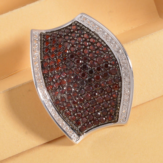 Natürlicher Mosambik Granat Anhänger, 925 Silber Zweifarbige Beschichtung, ca. 4.67 ct
