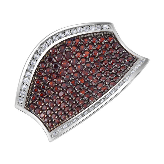 Natürlicher Mosambik Granat Anhänger, 925 Silber Zweifarbige Beschichtung, ca. 4.67 ct