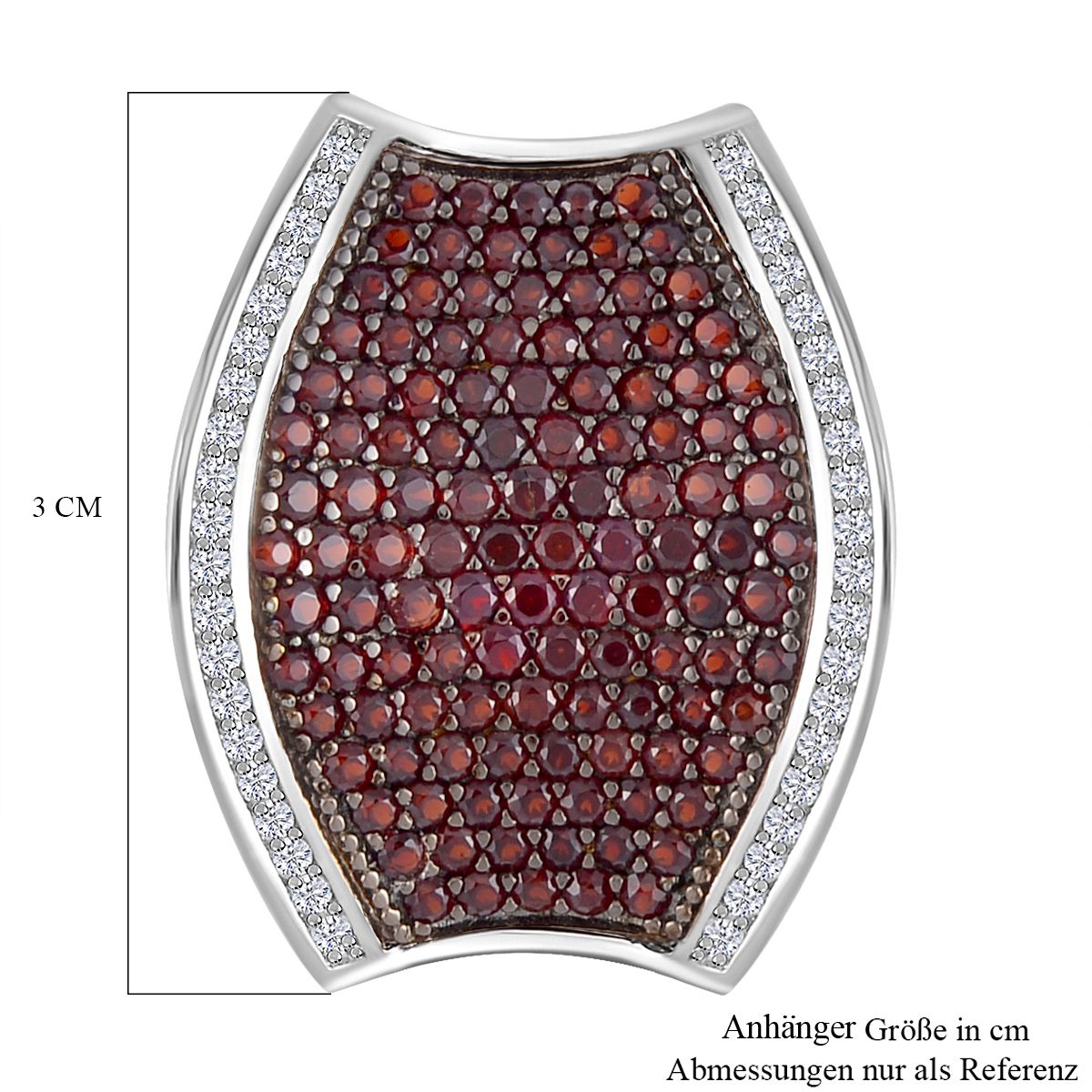 Natürlicher Mosambik Granat Anhänger, 925 Silber Zweifarbige Beschichtung, ca. 4.67 ct