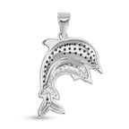 Weißer Zirkon, Schwarzer Spinell Anhänger, 925 Silber, ca. 0.20 ct