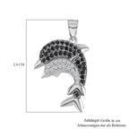 Weißer Zirkon, Schwarzer Spinell Anhänger, 925 Silber, ca. 0.20 ct