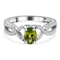 Natürlicher AA Calabar-Turmalin, Weißer Zirkon Ring, 925 Silber platiniert, (Größe 19.00) ca. 3.36 ct