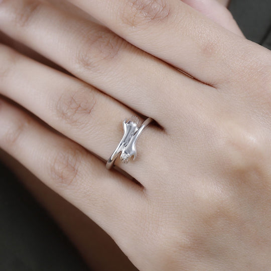 Weißer Diamant Ring, 925 Silber platiniert (Größe 17.00) ca.