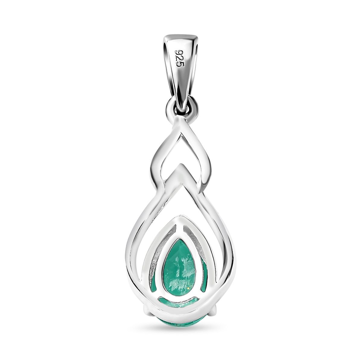 Smaragd-Quarz-Triplette Anhänger, 925 Silber ca. 1.64 ct
