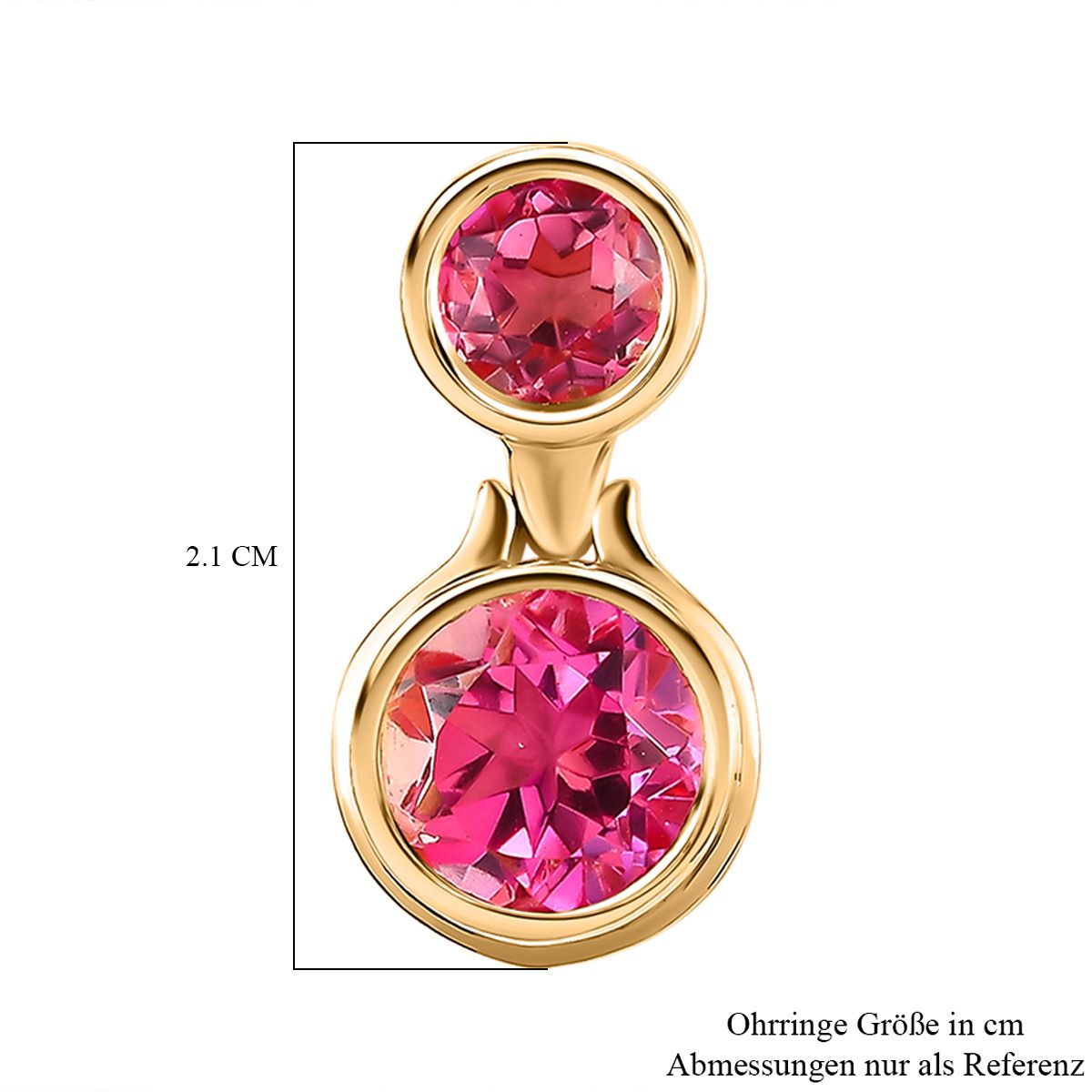 Sunset Quarz Triplette Ohrringe, 925 Silber Gelbgold Vermeil, ca. 6.89 ct