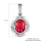 Sunset Triplett Quarz, Weißer Zirkon Anhänger 925 Silber platiniert ca. 3.06 ct