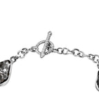 Meteorit, Schwarzes Turmalin Armband, ca. 19 cm, 925 Silber rhodiniert, ca. 74.01 ct
