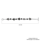 Meteorit, Schwarzes Turmalin Armband, ca. 19 cm, 925 Silber rhodiniert, ca. 74.01 ct