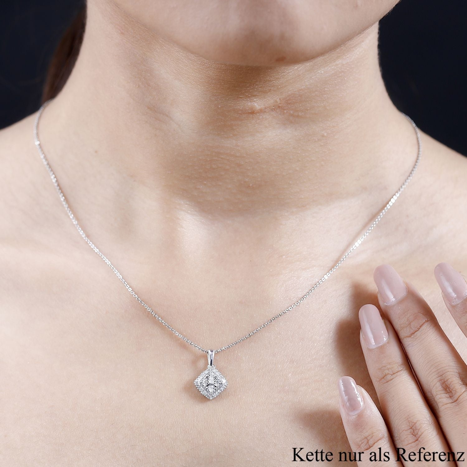 Weißer Diamant P3 Anhänger 925 Silber rhodiniert ca. 0,15 ct.