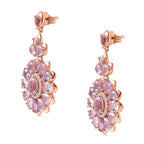 AA Rose De France Amethyst Ohrringe 925 Silber Roségold Vermeil ca. 25,62 ct.