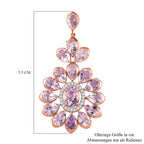 AA Rose De France Amethyst Ohrringe 925 Silber Roségold Vermeil ca. 25,62 ct.