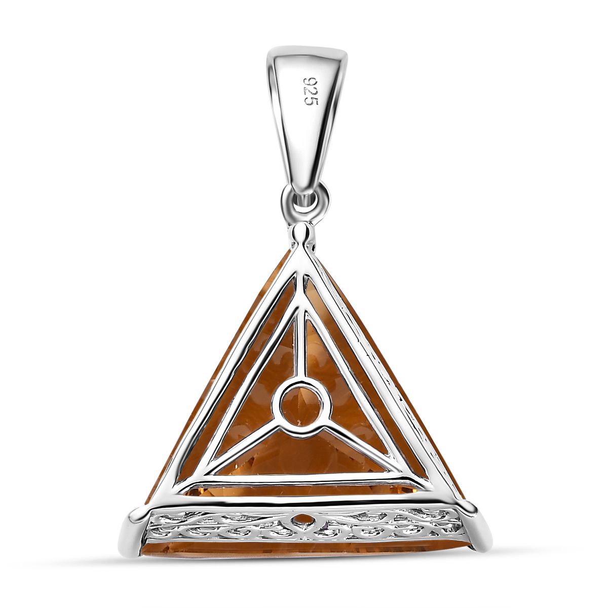 Citrin Anhänger, 925 Silber platiniert ca. 23.05 ct