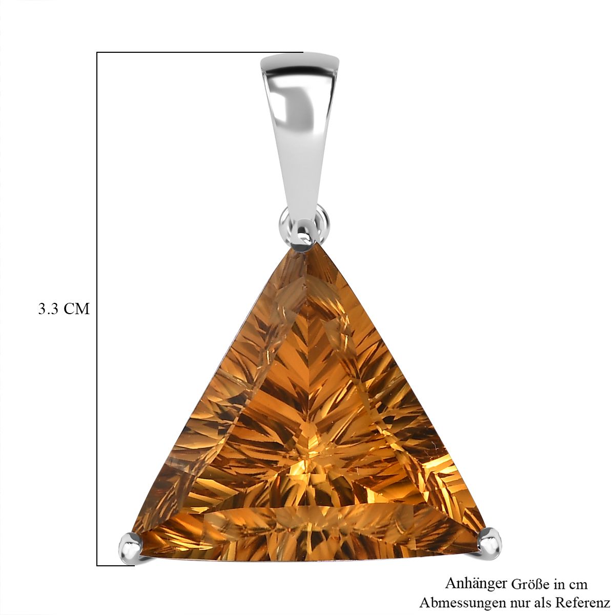 Citrin Anhänger, 925 Silber platiniert ca. 23.05 ct