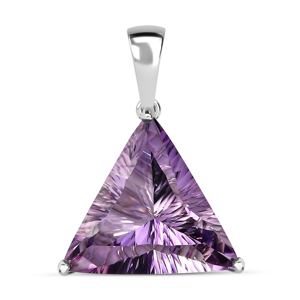 Rose De France Amethyst Anhänger, 925 Silber platiniert ca. 22.52 ct