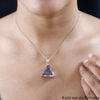 Rose De France Amethyst Anhänger, 925 Silber platiniert ca. 22.52 ct
