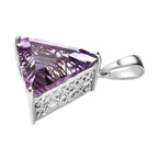 Rose De France Amethyst Anhänger, 925 Silber platiniert ca. 22.52 ct