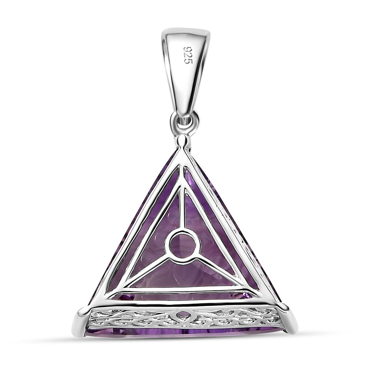 Rose De France Amethyst Anhänger, 925 Silber platiniert ca. 22.52 ct