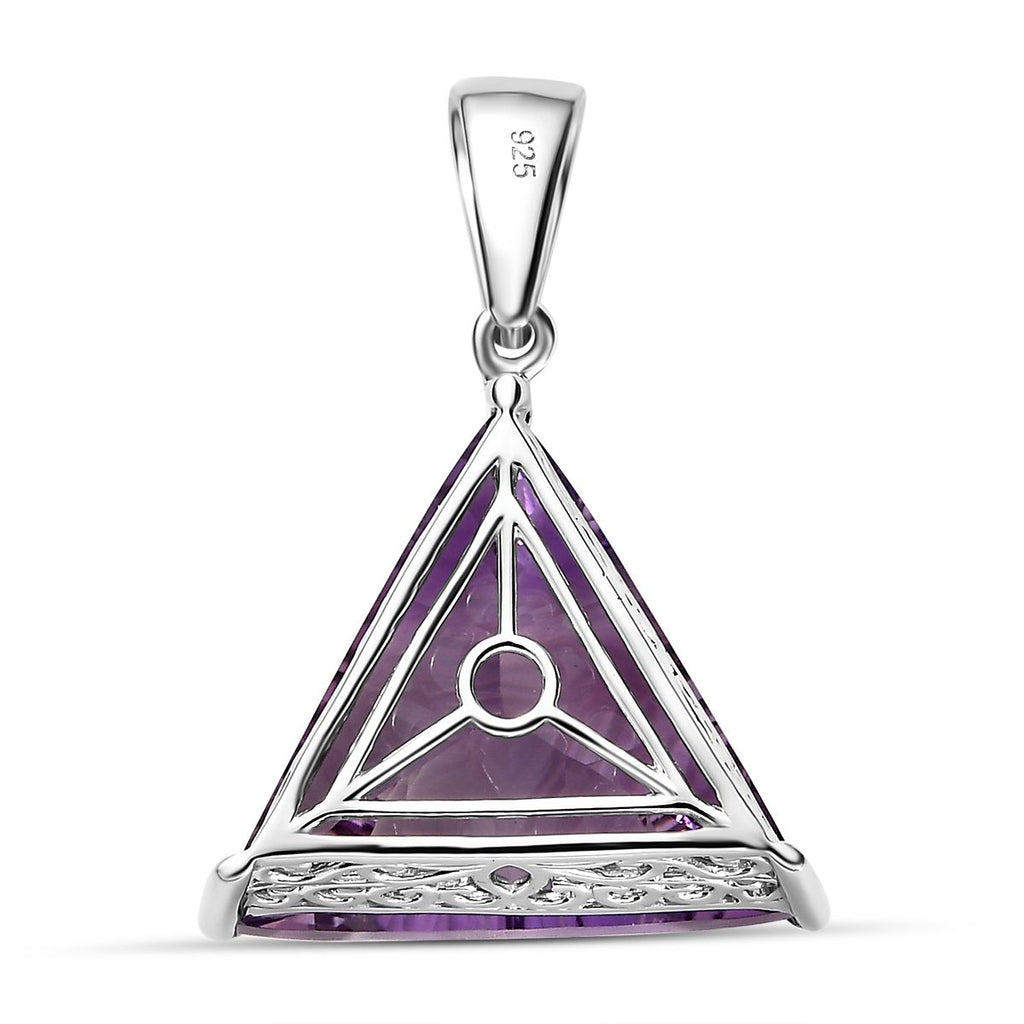 Rose De France Amethyst Anhänger, 925 Silber platiniert ca. 22.52 ct