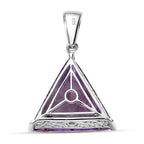 Rose De France Amethyst Anhänger, 925 Silber platiniert ca. 22.52 ct