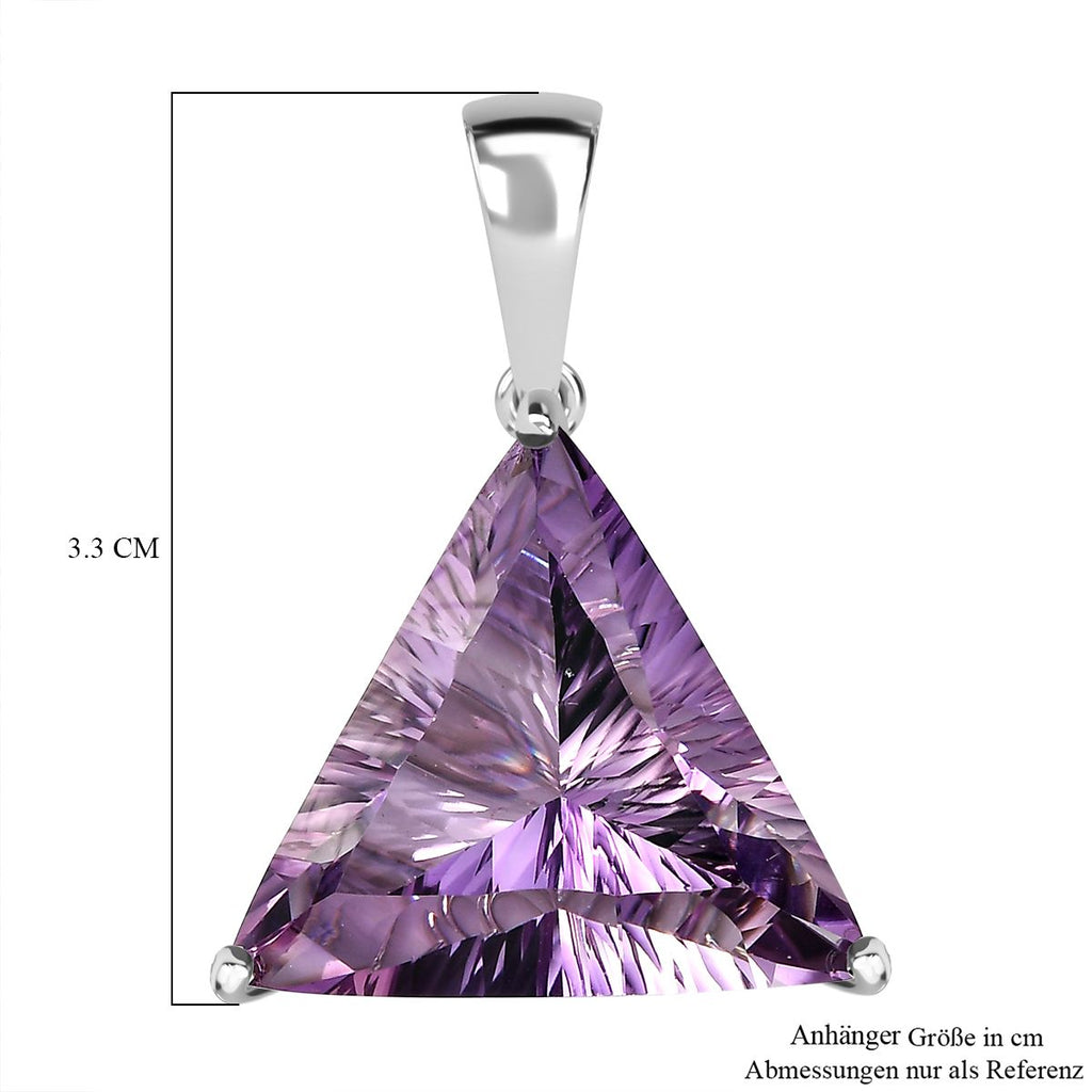Rose De France Amethyst Anhänger, 925 Silber platiniert ca. 22.52 ct