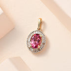 AAA Rosa Calabar-Turmalin, Weißer Diamant Anhänger, 585 Gold, ca. 1.33 ct