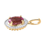 AAA Rosa Calabar-Turmalin, Weißer Diamant Anhänger, 585 Gold, ca. 1.33 ct