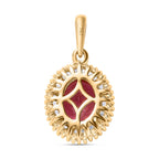 AAA Rosa Calabar-Turmalin, Weißer Diamant Anhänger, 585 Gold, ca. 1.33 ct