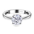 Moissanit Ring, 925 Silber platiniert, (Größe 17.00) ca. 1.13 ct
