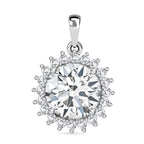 Moissanit Anhänger, 925 Silber platiniert, ca. 3.86 ct
