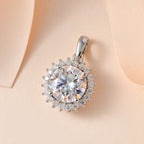 Moissanit Anhänger, 925 Silber platiniert, ca. 3.86 ct