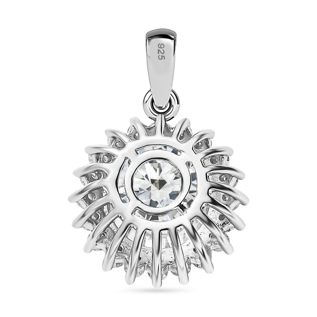 Moissanit Anhänger, 925 Silber platiniert, ca. 3.86 ct