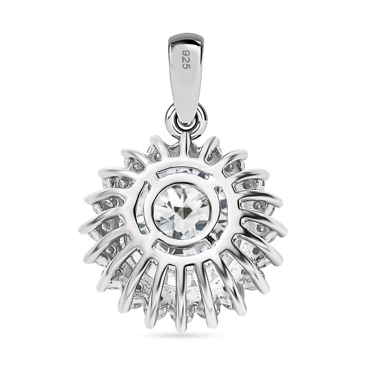 Moissanit Anhänger, 925 Silber platiniert, ca. 3.86 ct