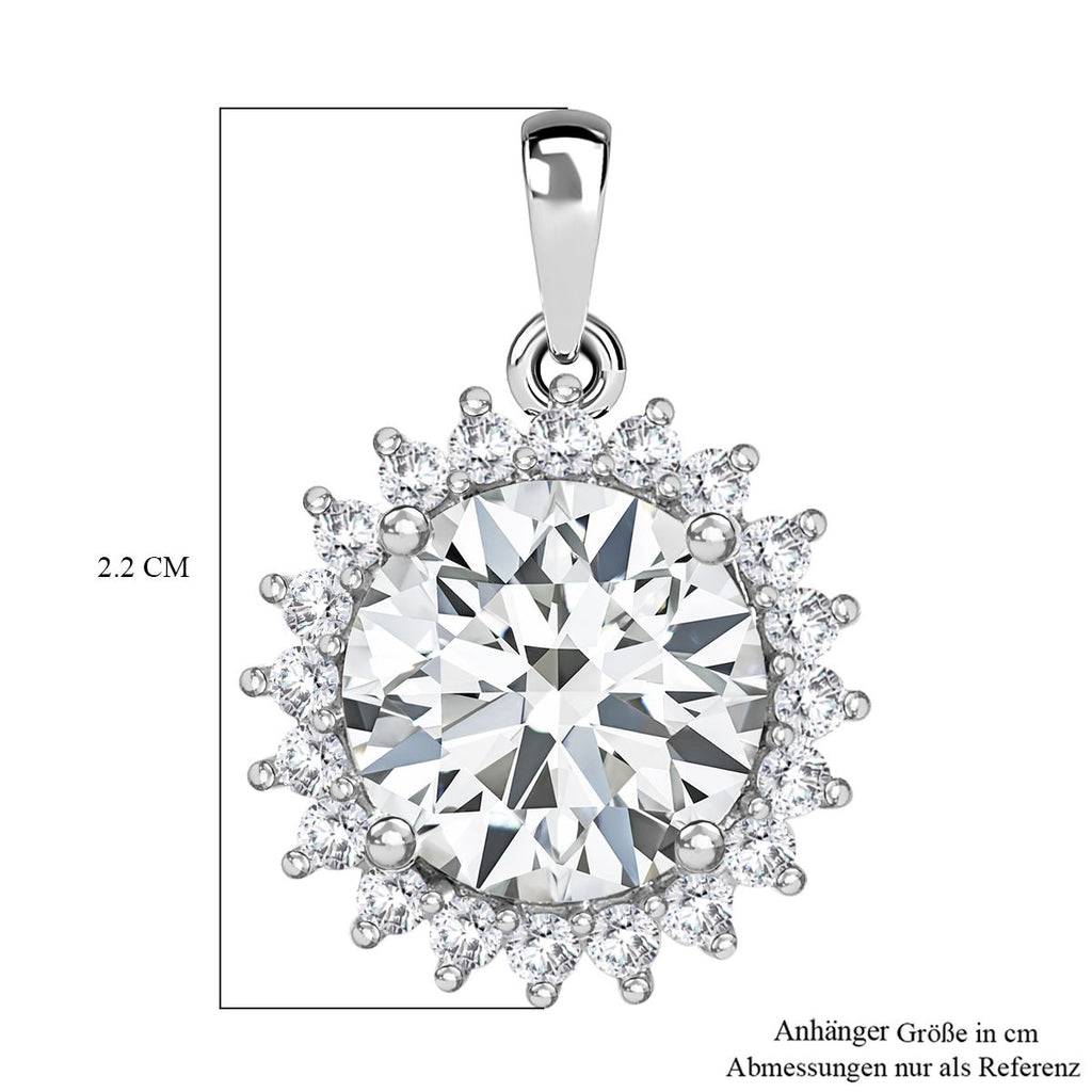 Moissanit Anhänger, 925 Silber platiniert, ca. 3.86 ct