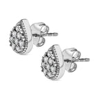 Weißer Diamant P3 Ohrringe 925 Silber rhodiniert ca. 0,05 ct.