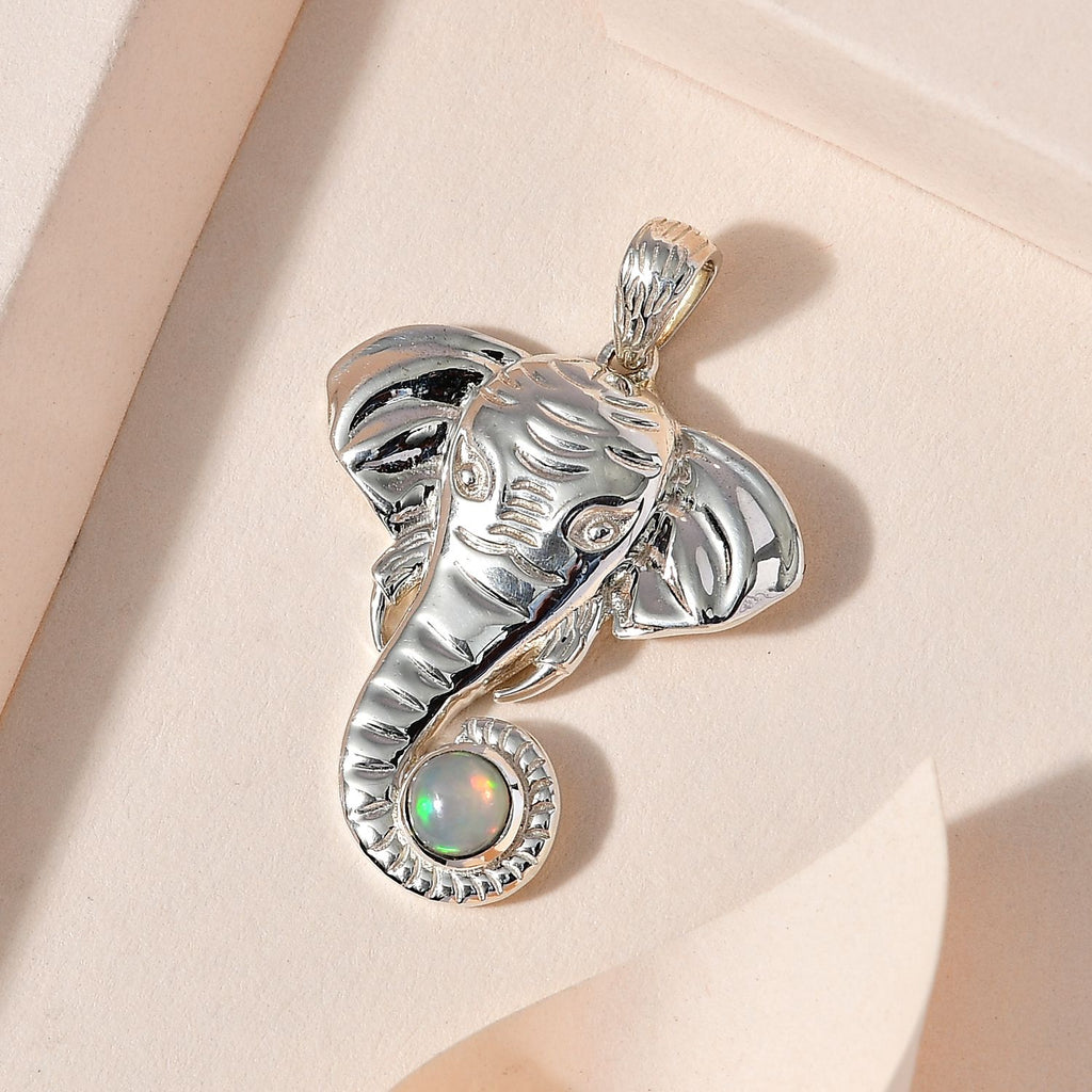 AA Natürlicher, äthiopischer Welo Opal Anhänger 925 Silber ca. 0,44 ct.