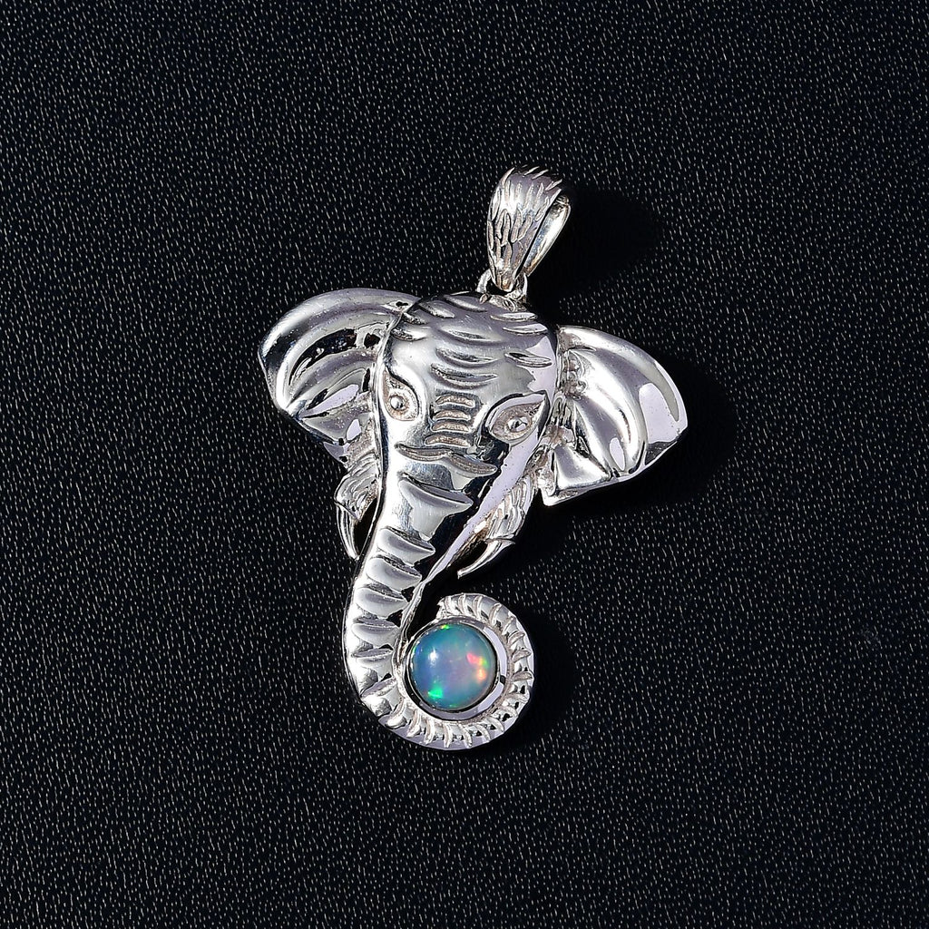 AA Natürlicher, äthiopischer Welo Opal Anhänger 925 Silber ca. 0,44 ct.
