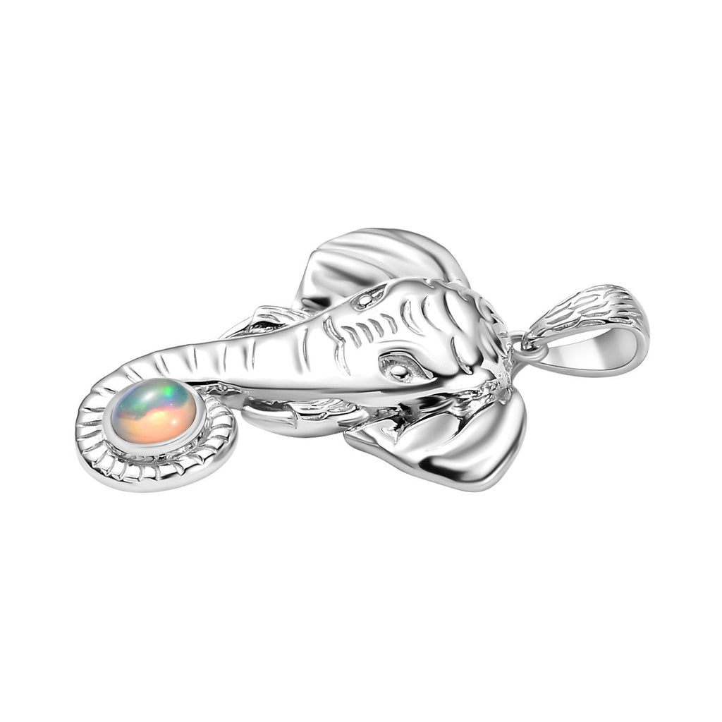 AA Natürlicher, äthiopischer Welo Opal Anhänger 925 Silber ca. 0,44 ct.